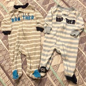 2 long sleeve “LITTLE BROTHER” onesies!